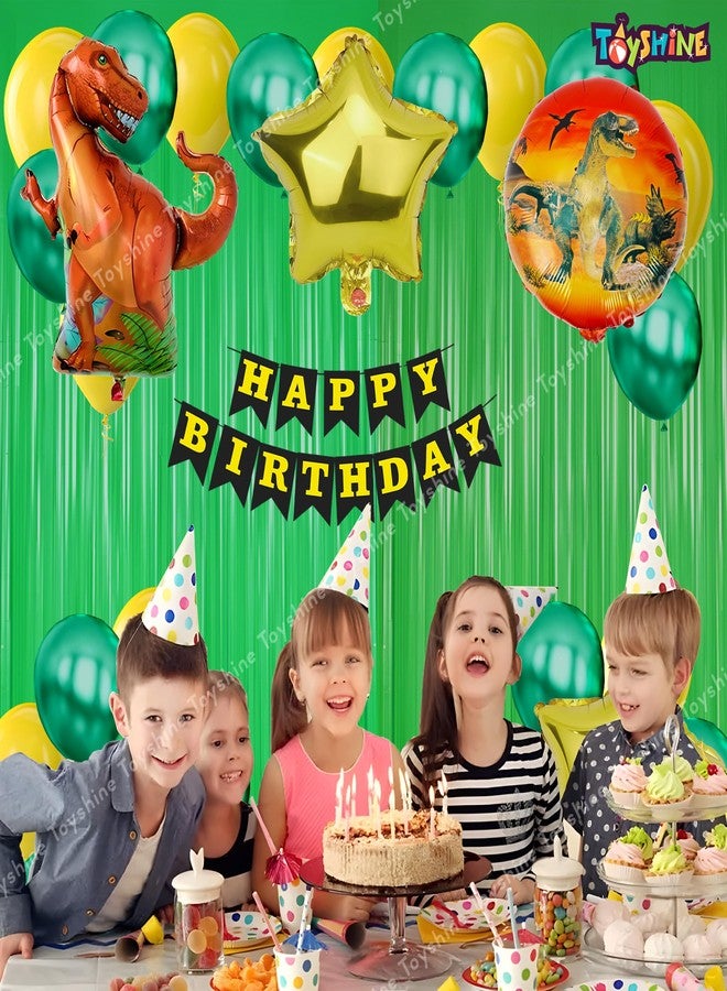 Toyshine Pack of 61 Happy Birthday Dinosaur Party Decoration Foil Balloon Set Combo for Kids Birthday, Chiller Party, Theme Party Decoration Items - Brown - Image 4